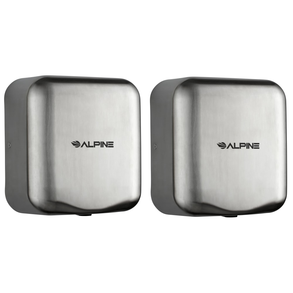 Alpine Industries Hemlock 220-Volt Commercial Automatic High-Speed Electric Hand Dryers, Brushed Silver, Pack Of 2 Dryers MPN:ALP400-20-SSB-2PK