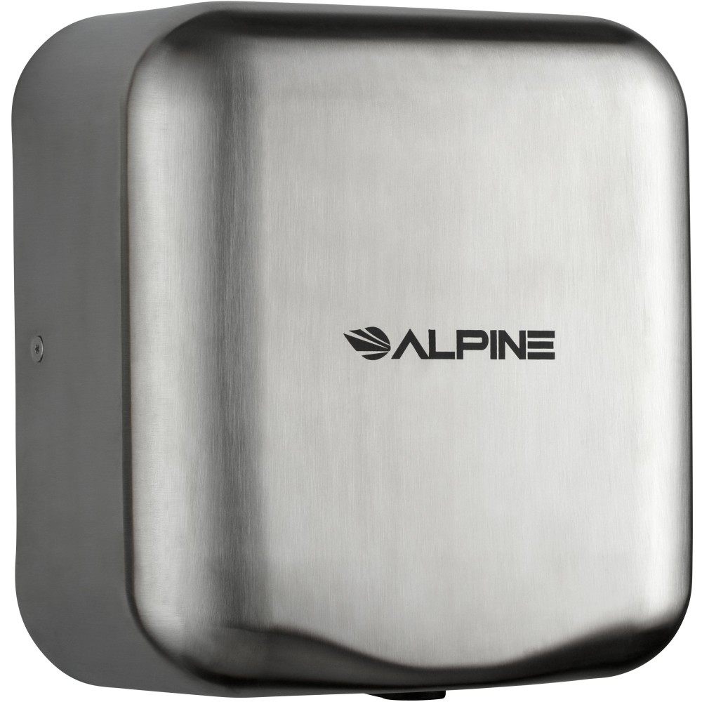 Alpine Industries Hemlock 220-Volt Commercial Automatic High-Speed Electric Hand Dryer With Wall Guard, Brushed Silver MPN:ALP400-20-SSB-PKG