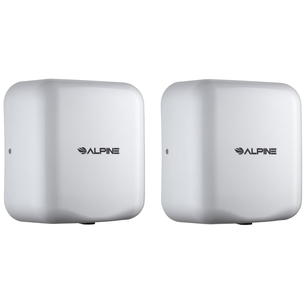 Alpine Industries Hemlock 220-Volt Commercial Automatic High-Speed Electric Hand Dryers, White, Pack Of 2 Dryers MPN:ALP400-20-WHI-2PK