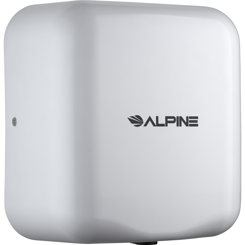 Alpine Industries Hemlock 220-Volt Commercial Automatic High-Speed Electric Hand Dryer With Wall Guard, White MPN:ALP400-20-WHI-PKG