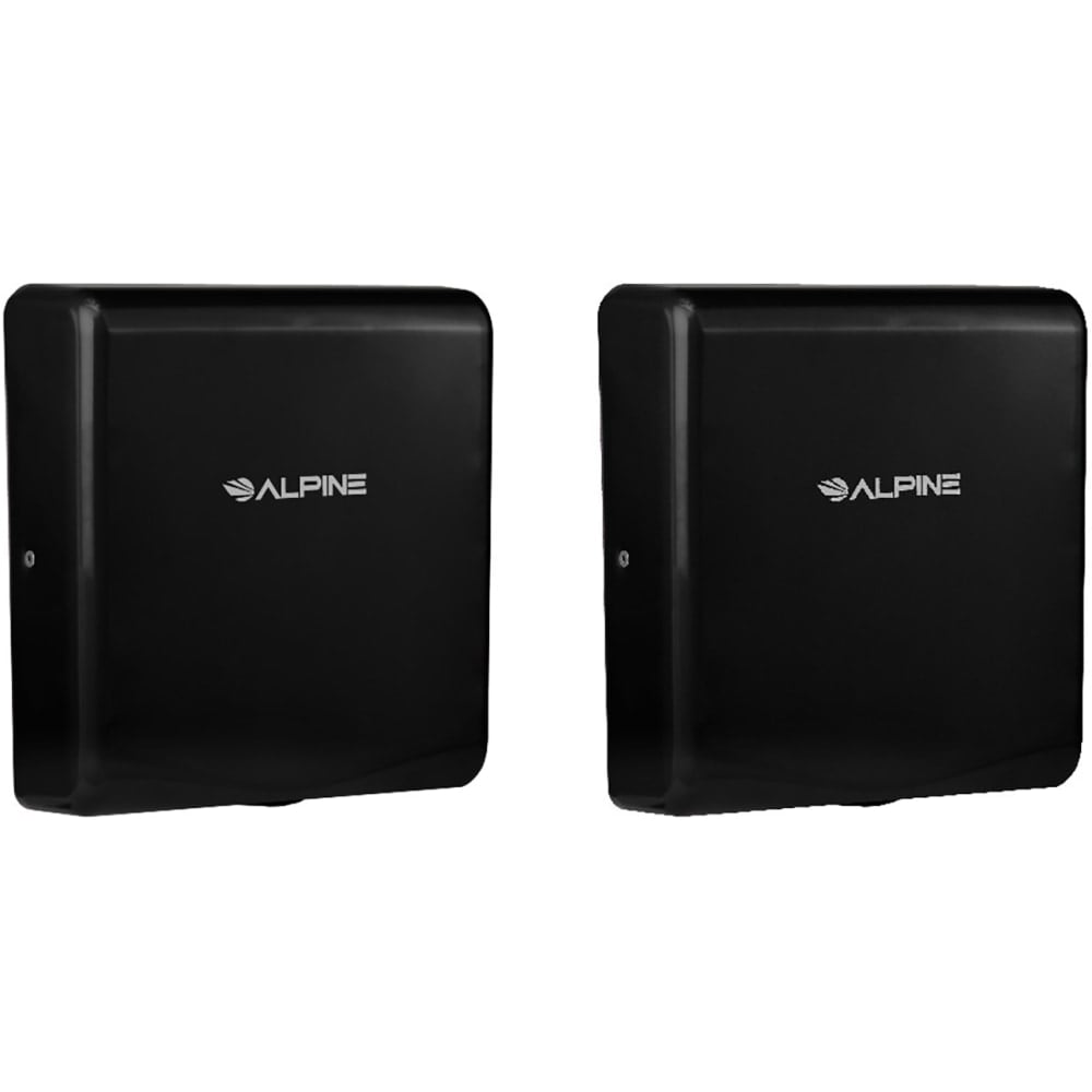 Alpine Industries Willow Commercial High-Speed Automatic Electric Hand Dryers, Black, Pack Of 2 Dryers MPN:ALP405-10-BLA-2PK