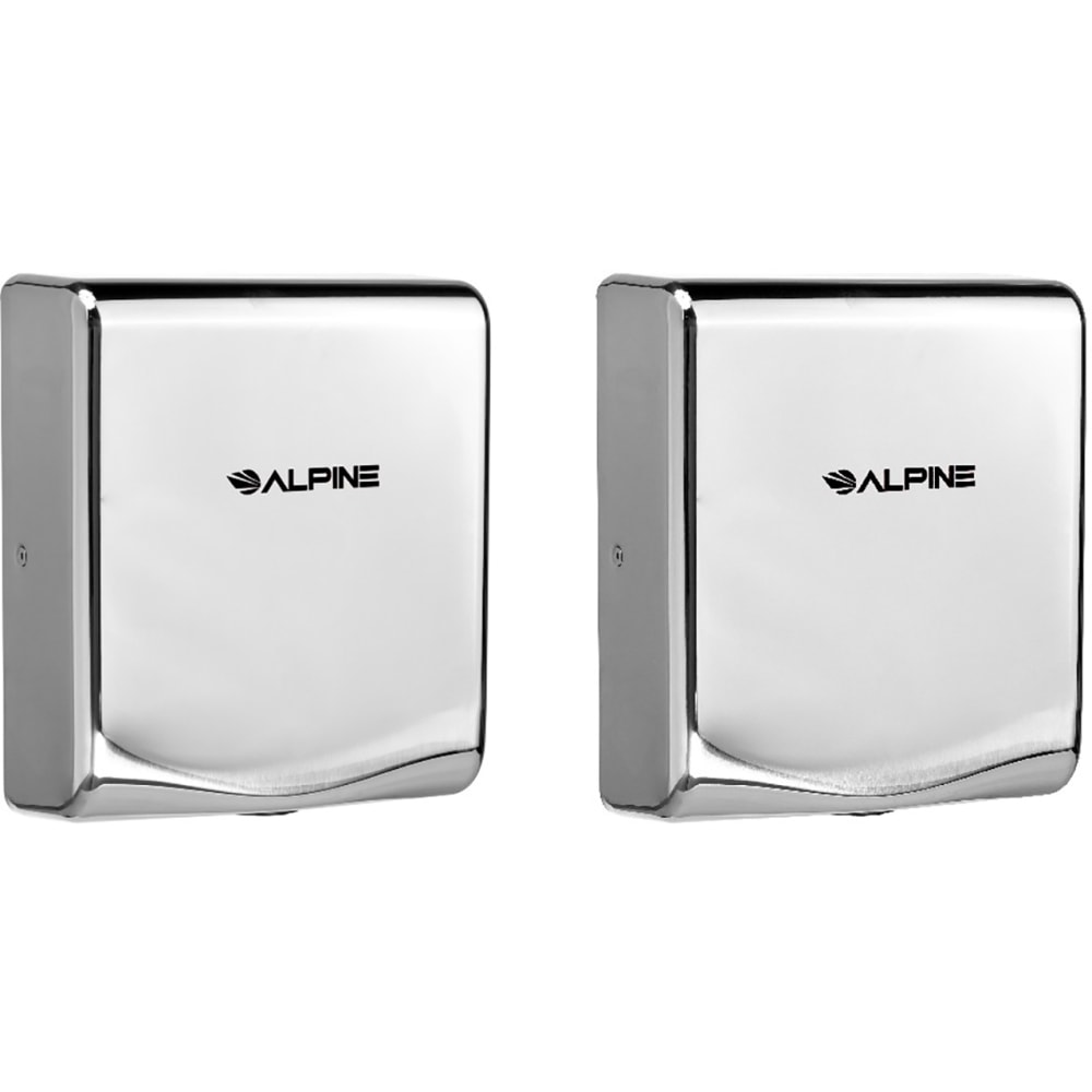 Alpine Industries Willow Commercial High-Speed Automatic Electric Hand Dryers, Chrome, Pack Of 2 Dryers MPN:ALP405-10-CHR-2PK