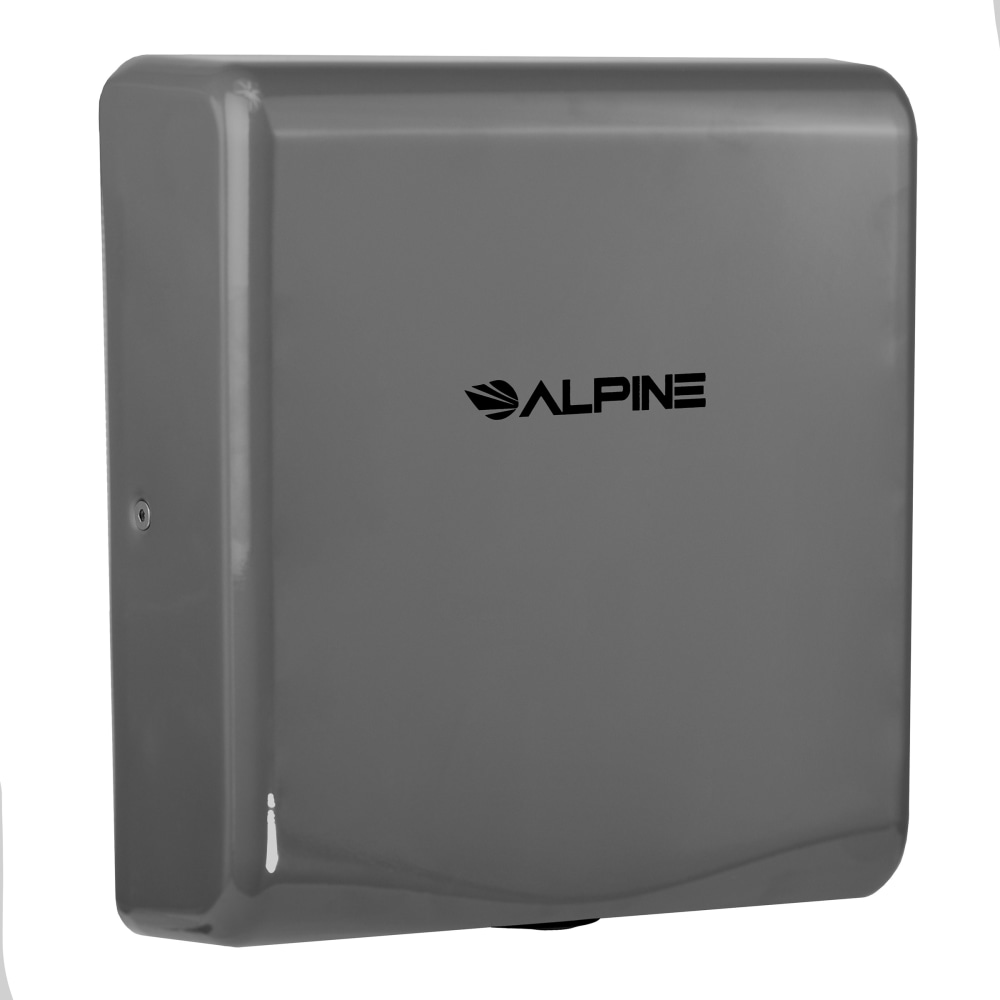 Alpine Industries Willow Commercial High-Speed Automatic Electric Hand Dryer With Wall Guard, Gray MPN:ALP405-10-GRY-PKG