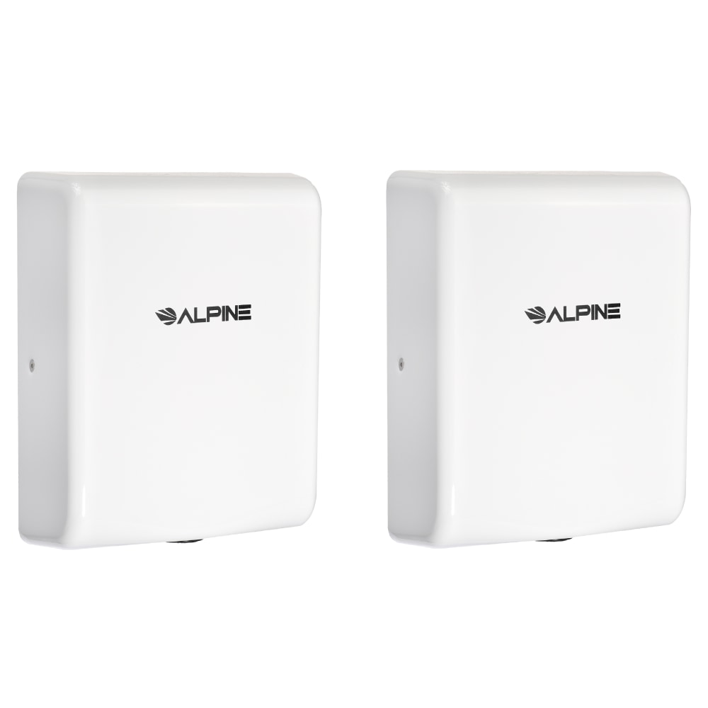 Alpine Industries Willow Commercial High-Speed Automatic Electric Hand Dryers, White, Pack Of 2 Dryers MPN:ALP405-10-WHI-2PK