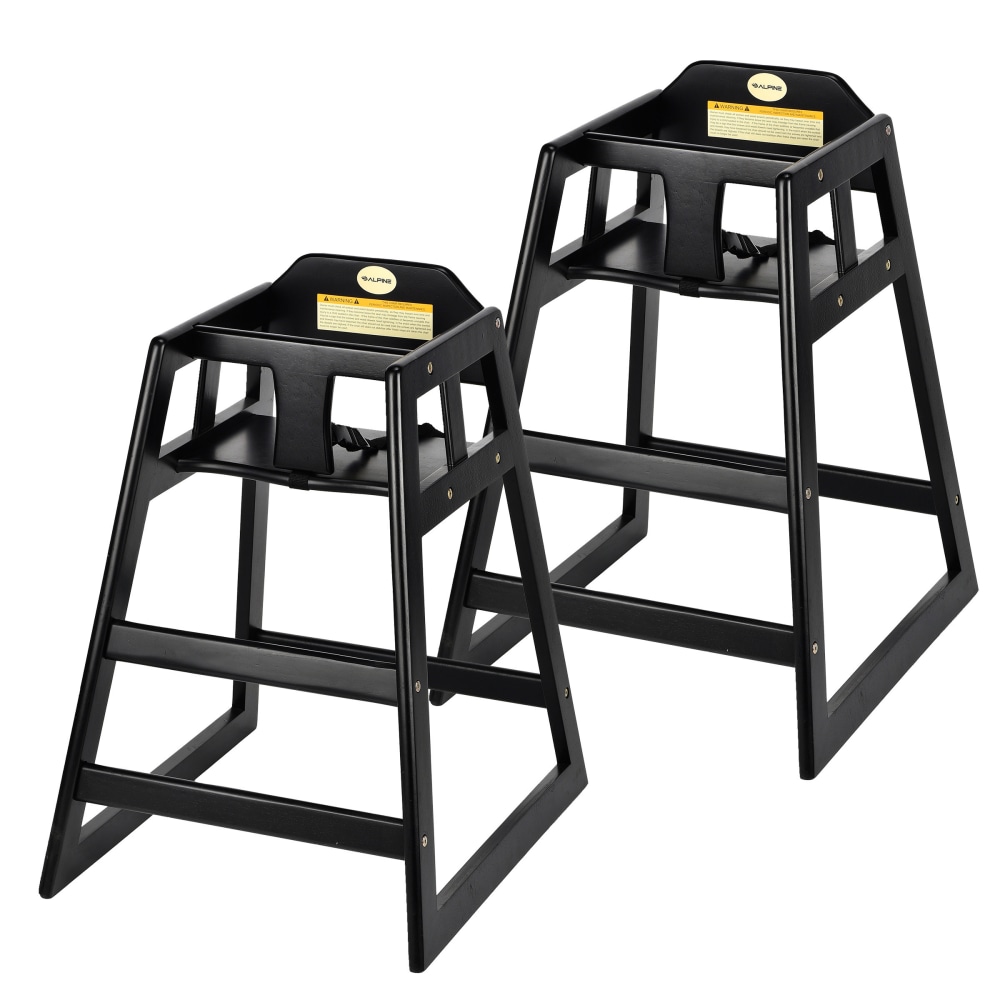 Alpine Industries Stackable Baby High Chairs, Espresso, Set Of 2 High Chairs MPN:ALP412-02-ESP
