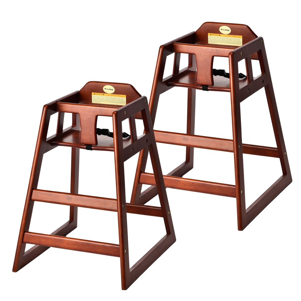 Alpine Industries Stackable Baby High Chairs, Mahogany, Set Of 2 High Chairs MPN:ALP412-02-MA
