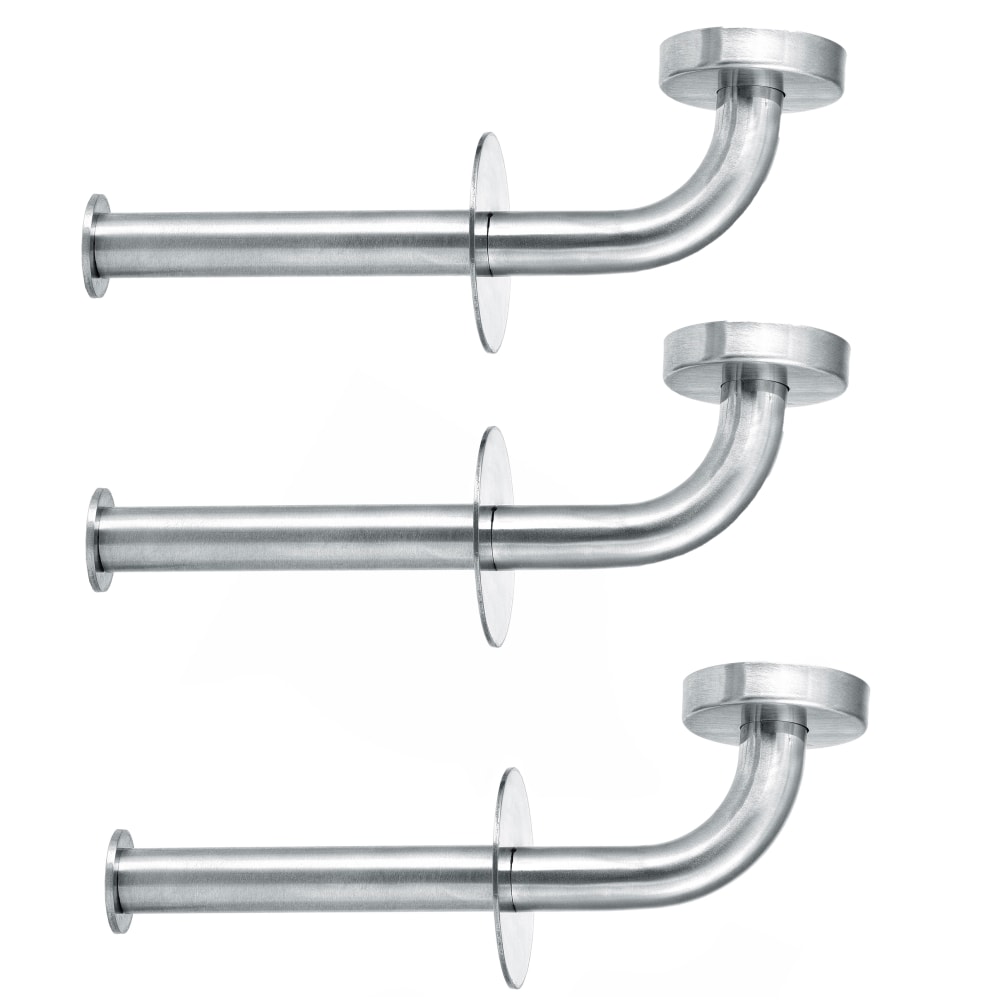 Alpine Vertical Toilet Paper Holders, 8-1/4in x 3-2/5in x 2-1/2in, Silver, Pack of 3 Holders MPN:ALP485-3PK
