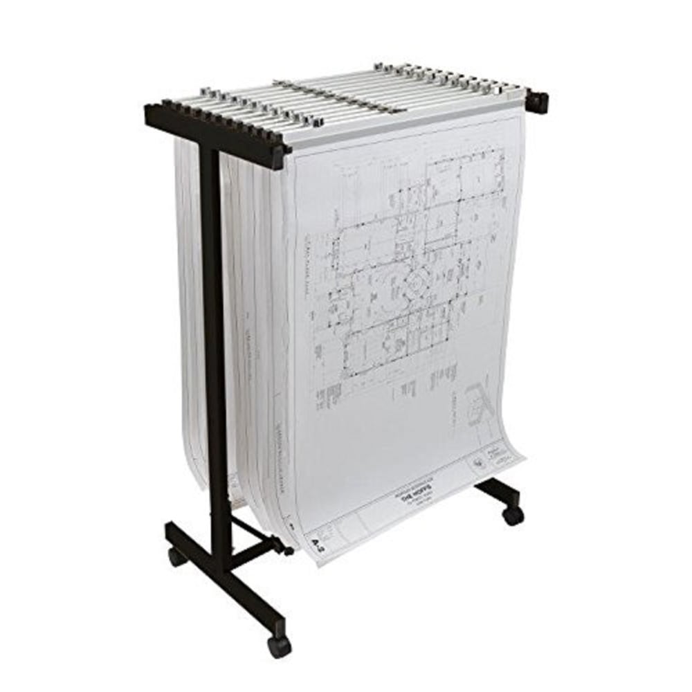 Alpine AdirOffice Expandable Blueprint Mobile Plan Center, 51inH x 29inW x 20-1/2inD, Black MPN:ADI615-BLK