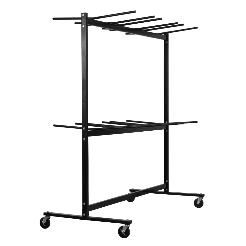 Alpine AdirOffice 1, 000 Lb 2-Tier Steel Folding Chair Cart, 76-1/8inH x 67-3/4inW x 33-1/8inD, Black MPN:ADI690-03