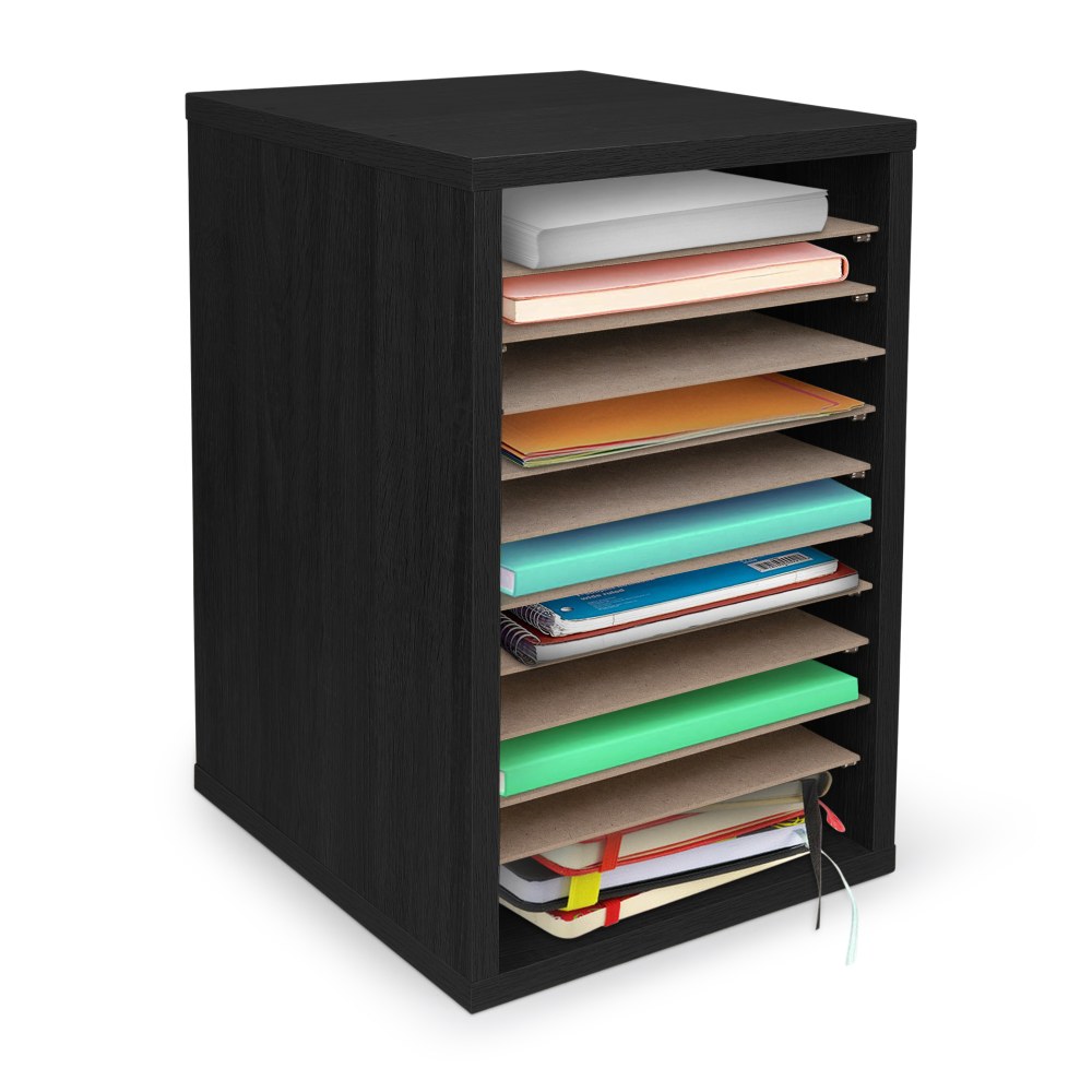 Alpine 11-Compartment Vertical File Organizer, 16-1/4inH x 10-3/4inW x 11-13/16inD, Black MPN:ADI500-11-BLK