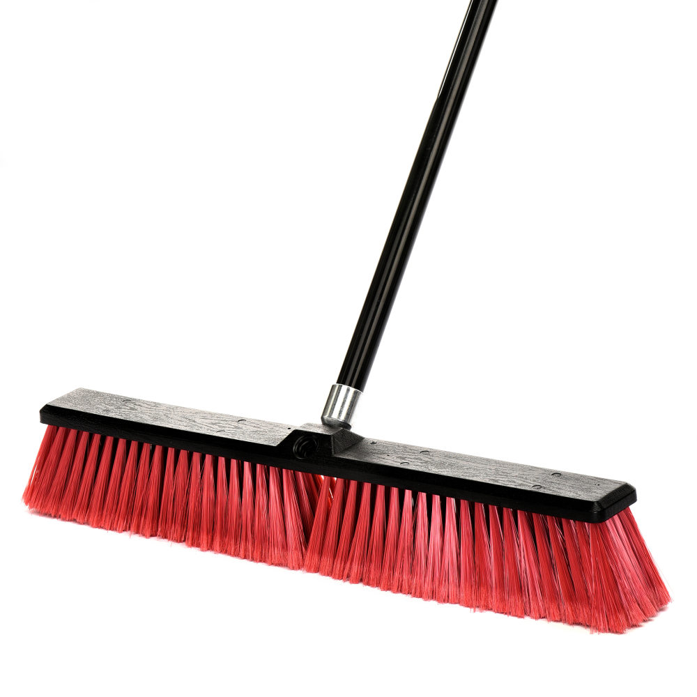 Alpine 24in Smooth-Surface Push Brooms, Red, Pack Of 3 Brooms MPN:460-24-2-3