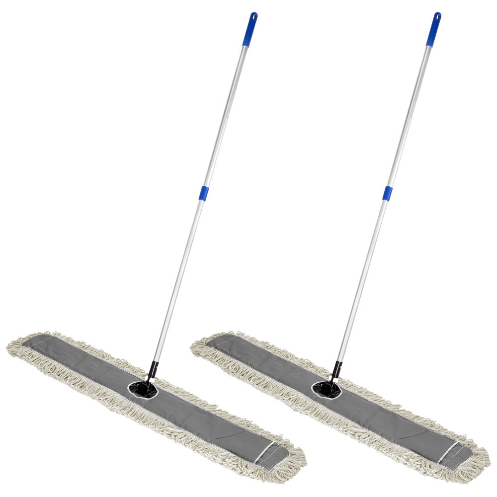 Alpine Cotton Floor Dust/Dry Mop Sets, 48in, Multicolor, Pack Of 2 Mop Sets MPN:ALP434-48-2PK