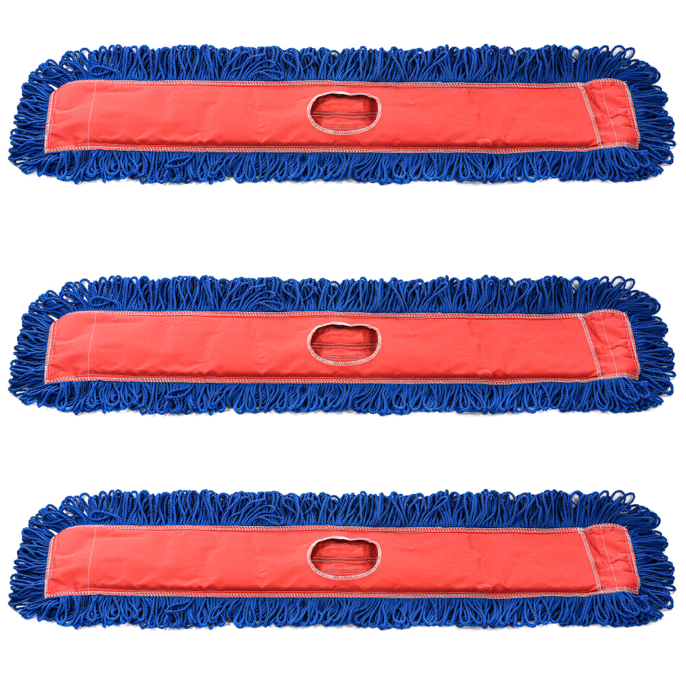Alpine Microfiber Dust/Dry Mop Replacement Heads, 36in, Blue, Pack Of 3 Heads MPN:ALP435-36-1-3PK