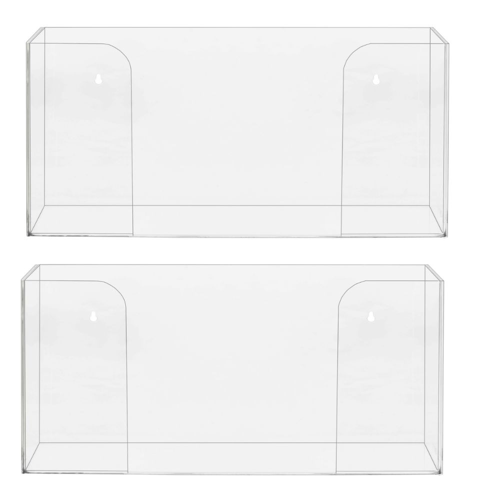 Alpine AdirMed Single Box Capacity Acrylic Glove Dispensers, 5-5/16inH x 10-1/4inW x 3-1/2inD, Clear, Pack Of 2 Dispensers MPN:ADI902-01-2PK