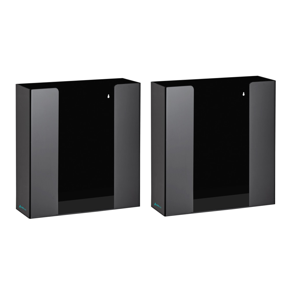 Alpine AdirMed Double Box Capacity Acrylic Glove Dispensers, 10-13/16inH x 10-1/4inW x 3-1/2inD, Black, Pack Of 2 Dispensers MPN:ADI902-02-BLK-2PK