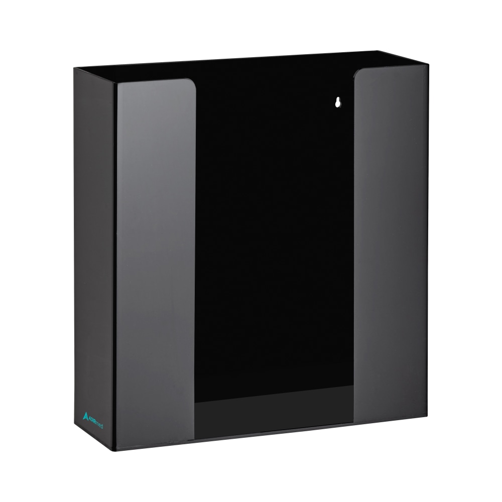 Alpine AdirMed Double Box Capacity Acrylic Glove Dispenser, 10-13/16inH x 10-1/4inW x 3-1/2inD, Black MPN:ADI902-02-BLK