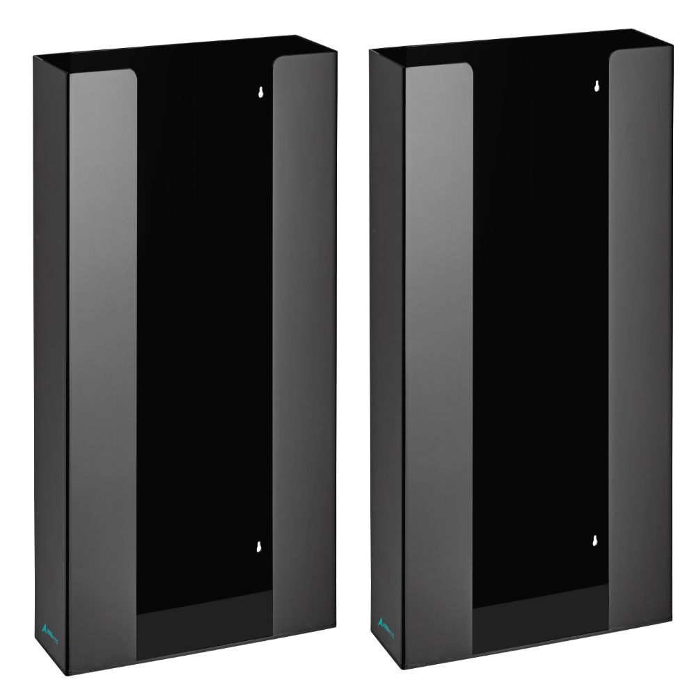 Alpine AdirMed Triple Box Capacity Acrylic Glove Dispensers, 16-1/8inH x 10-1/4inW x 3-1/2inD, Black, Pack Of 2 Dispensers MPN:ADI902-03-BLK-2PK