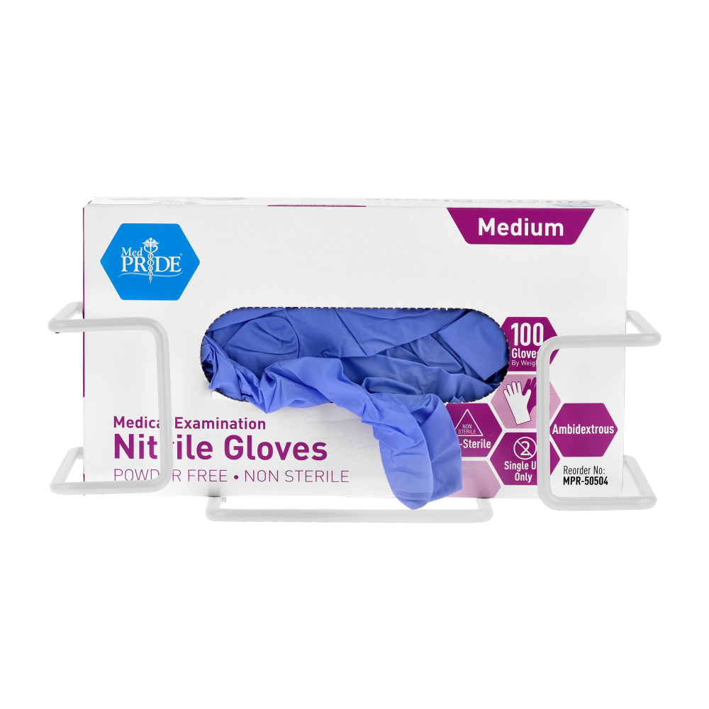 Alpine Single-Box Wire Glove Dispensers, 4inH x 10inW x 3-13/16inD, White, Pack Of 7 Dispensers MPN:ALP485-01-WHI-7PK