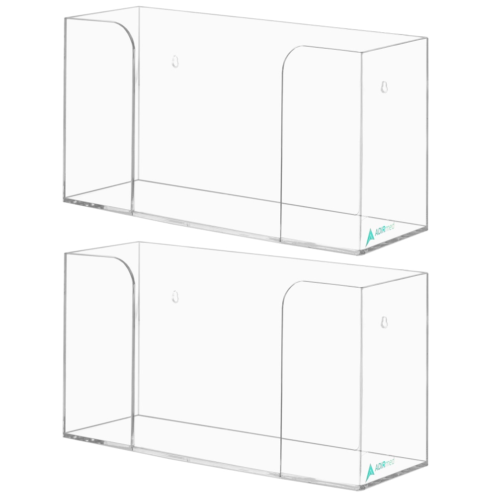 Alpine Acrylic Single Box Glove Dispensers, 5-1/3in x 10-1/5in x 4in, Clear, Pack Of 2 Dispensers MPN:ALP488-01-2PK