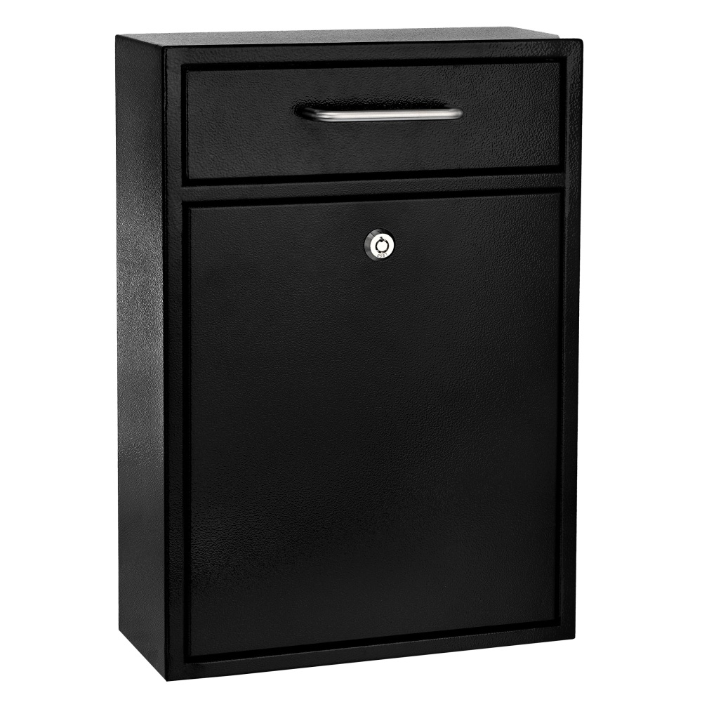 Alpine AdirOffice Large Ultimate Drop Box Wall-Mounted Mail Box, 16-1/4inH x 11-1/4inW x 4-3/4inD, Black MPN:ADI631-04-BLK
