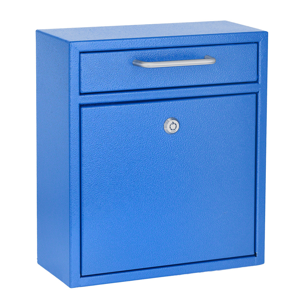 Alpine AdirOffice Medium Mail Wall Mount Drop Box With High Security Key Locking System, 12 H x 10 7/16 W x 4 1/2 D, Blue MPN:ADI631-05-BLU