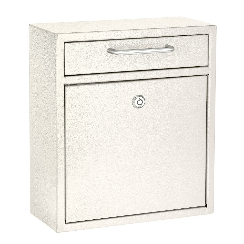 Alpine AdirOffice Medium Mail Wall Mount Drop Box With High Security Key Locking System, 12 H x 10 7/16 W x 4 1/2 D, White MPN:ADI631-05-WHI