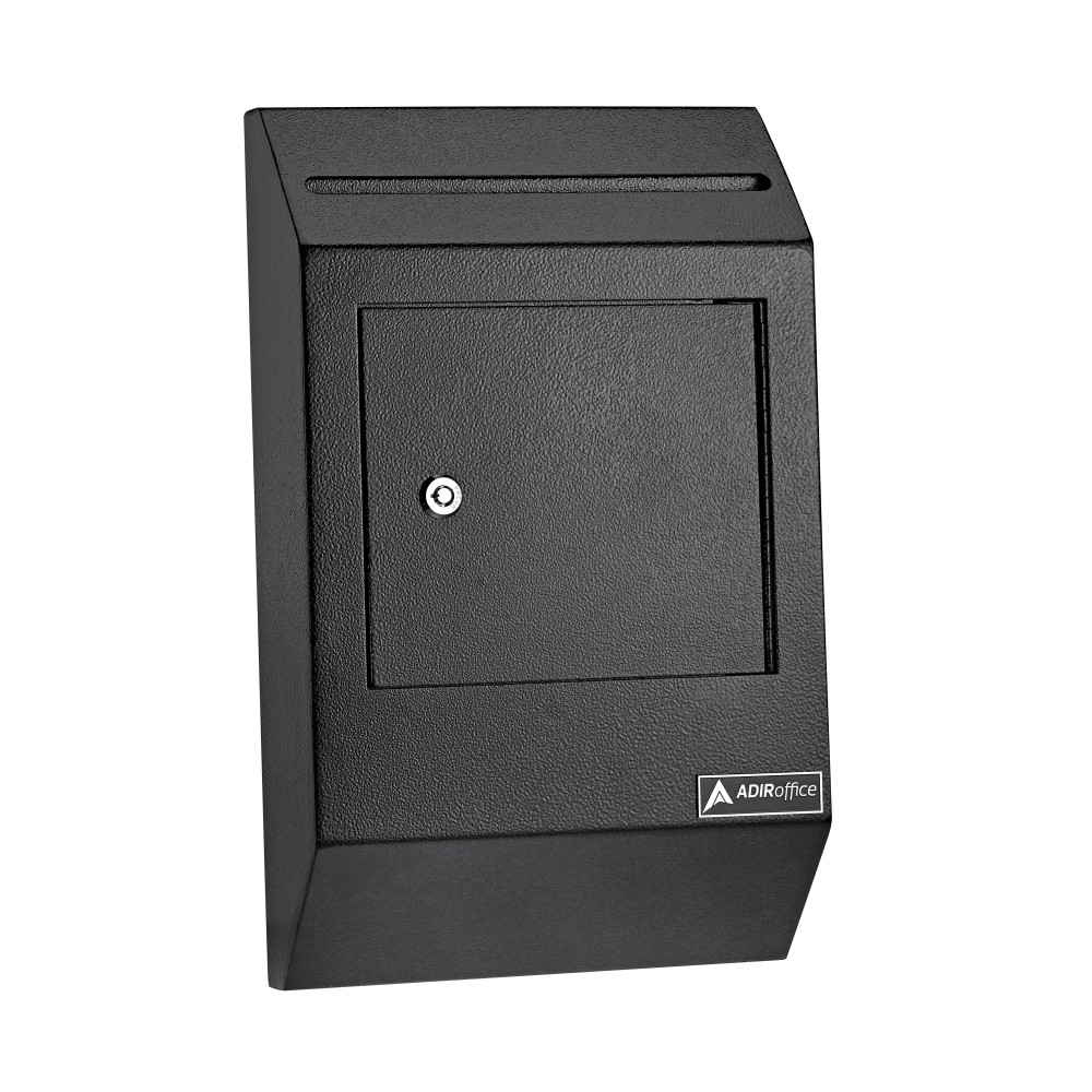 Alpine AdirOffice Heavy-Duty Weatherproof Secured Drop Box, 16-5/16inH x 10inW x 4inD, Black MPN:ADI631-13-BLK