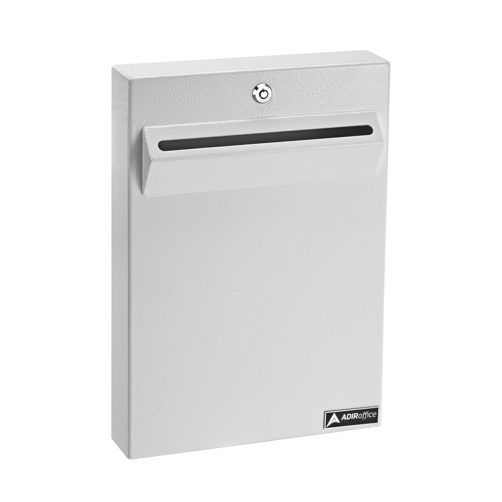 Alpine AdirOffice Large Wall Mounted Weatherproof Steel Drop Box, 16inH x 11inW x 2-7/16inD, White MPN:ADI631-14-WHI