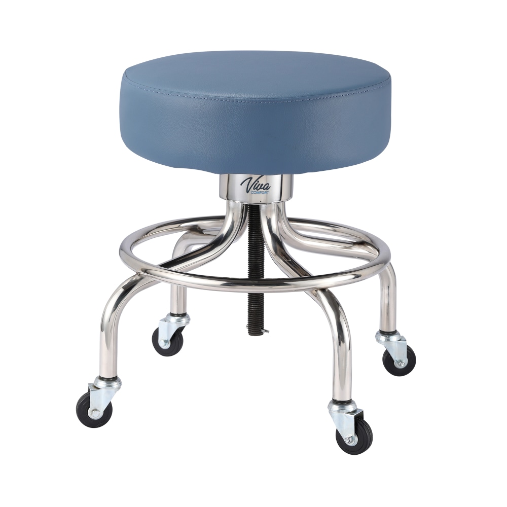 Alpine VivaComfort Height-Adjustable Exam Stool With Circular Foot Ring, Midnight Express/Silver MPN:ADI910-02-BLU