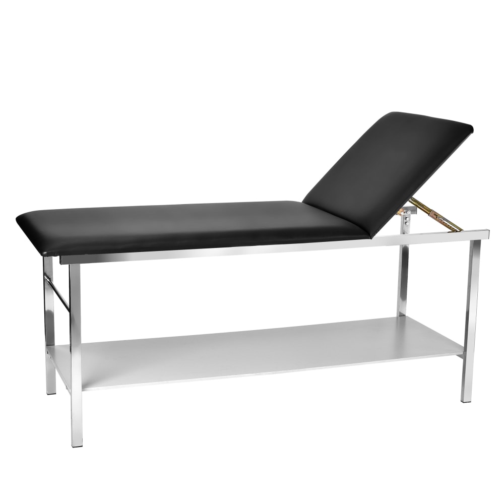 Alpine AdirMed Steel Exam Table With Shelf, 31-7/16inH x 27-1/2inW x 74-13/16inD, Black MPN:ADI996-02-BLK