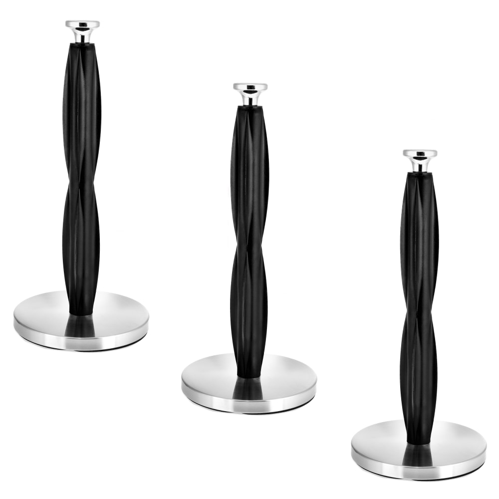 Alpine Paper Towel Holders, Silver Crown, 14in x 6-3/4in x 6-3/4in, Black/Silver, Pack Of 3 Holders MPN:ALP433-06-3PK