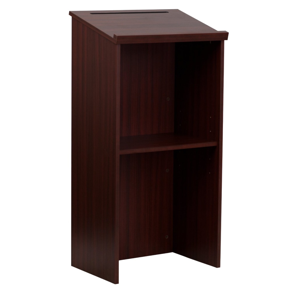 Alpine AdirOffice Stand-Up Floor Podium Lectern, 45-13/16inH x 23inW x 15inD, Mahogany MPN:ADI661-01