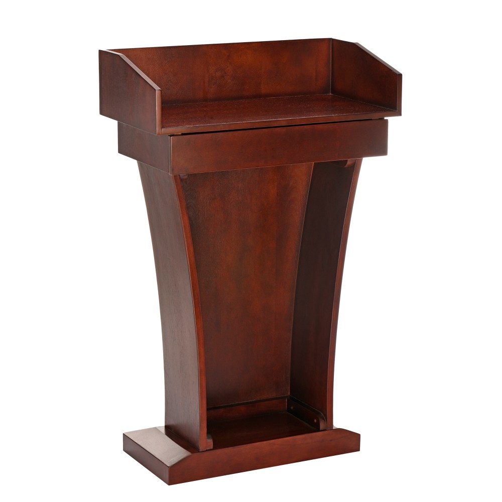 Alpine AdirOffice Stand-Up Floor Podium Lectern With Drawer And Storage Area, 43-5/16inH x 27-9/16inW x 14inD, Cherry MPN:ADI661-012-CH
