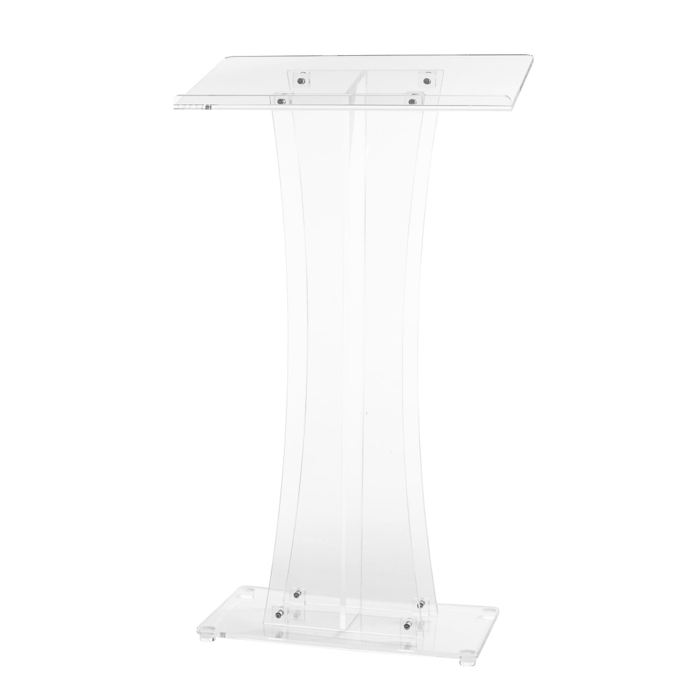 Alpine AdirOffice Stand-Up Floor Podium Lectern, 47inH x 26inW x 13inD, Clear MPN:ADI661-02