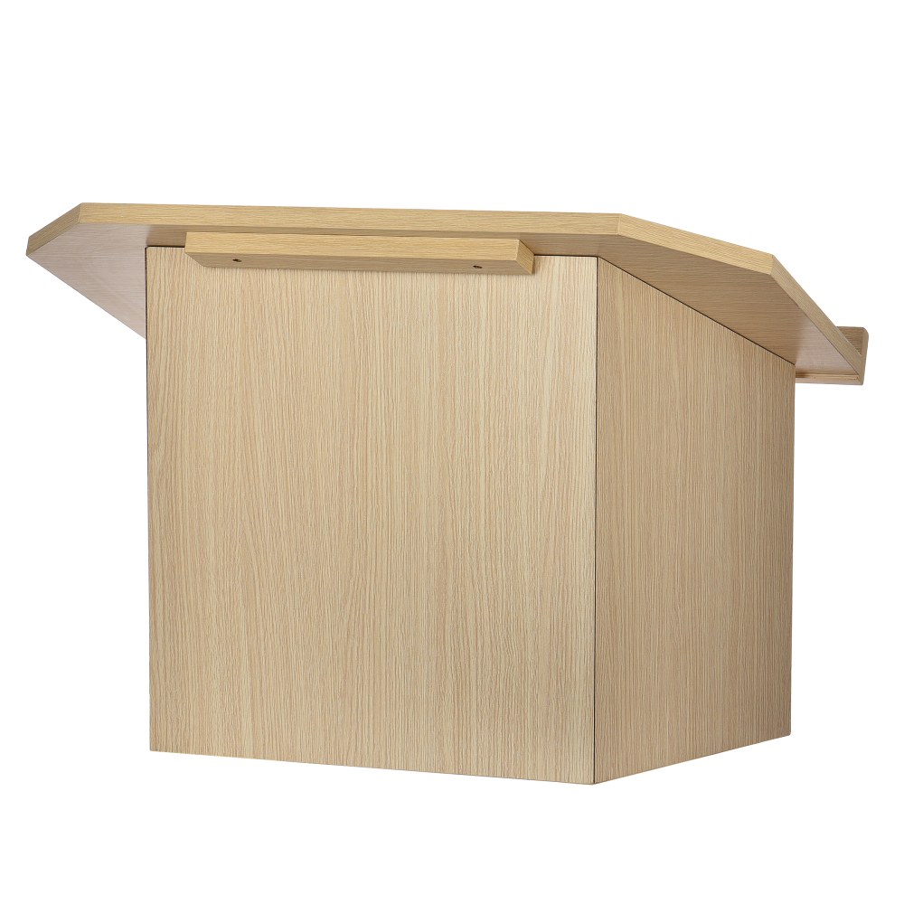 Alpine AdirOffice Foldable Tabletop Podium Lectern, 19inH x 27inW x 16inD, Medium Oak MPN:ADI661-05-MEO