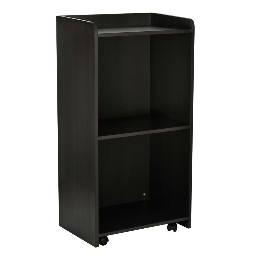 Alpine AdirOffice Mobile Presentation Floor Lectern Stand With Shelves, 46inH x 24inW x 17inD, Black MPN:ADI661-07-BLK
