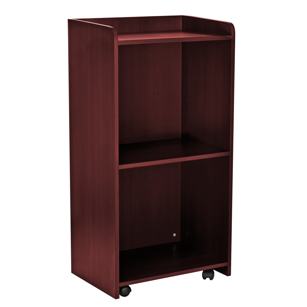Alpine AdirOffice Hostess Floor Stand With Wheels, 46inH x 22-1/2inW x 16-9/16inD, Mahogany MPN:ADI661-07-MA