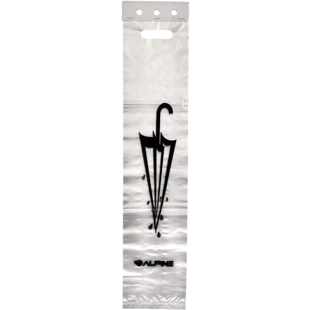 Alpine Wet Umbrella Bags, 5-1/2in x 29in, Clear, 100 Bags Per Pack, Case Of 3 Packs MPN:ALP489-100-3PK