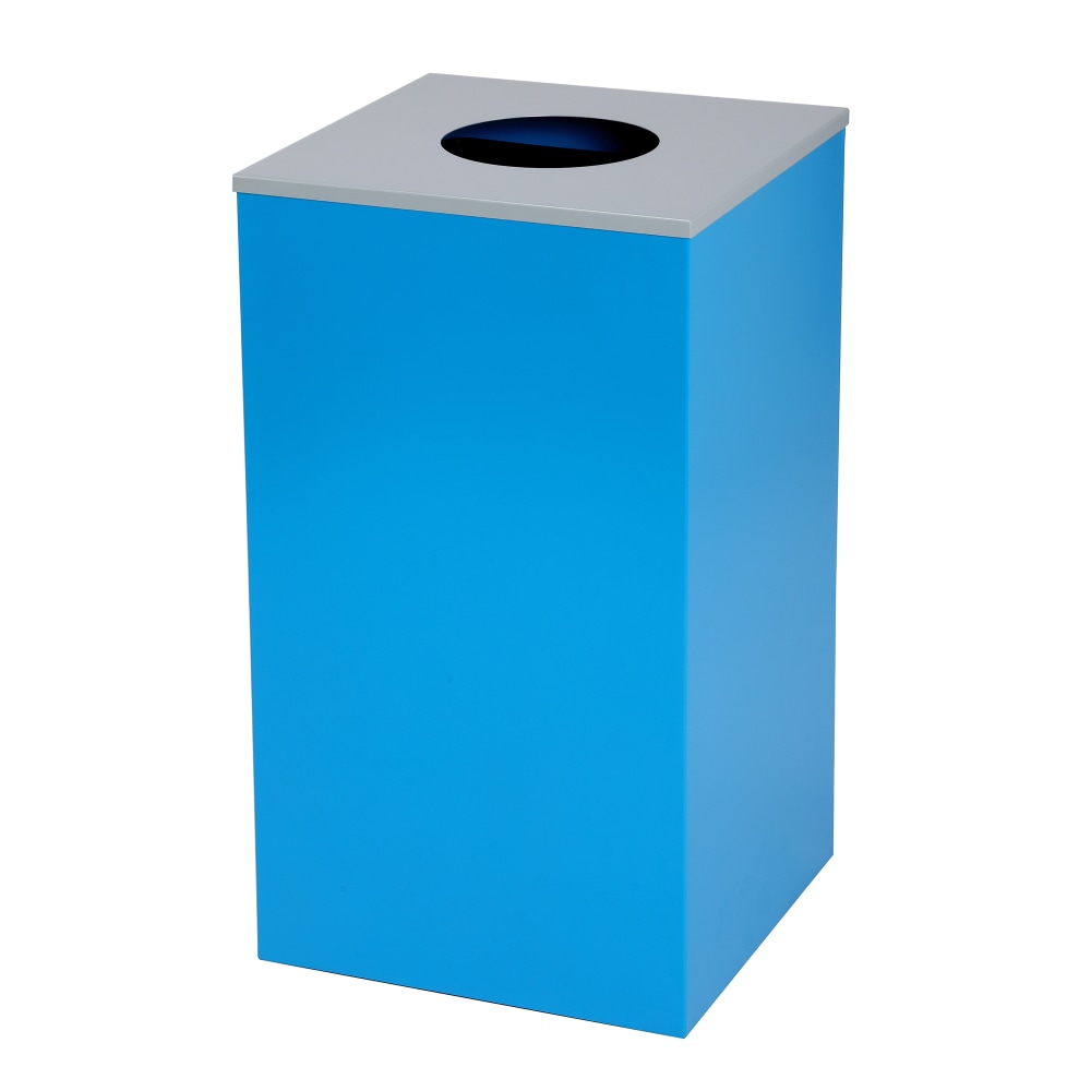 Alpine Industries Stainless Steel Recycling Bin With Circle Lid, 29 Gal, 30inH x 16-15/16inW x 16-15/16inD, Blue MPN:ALP4450-KIT-BLU-C