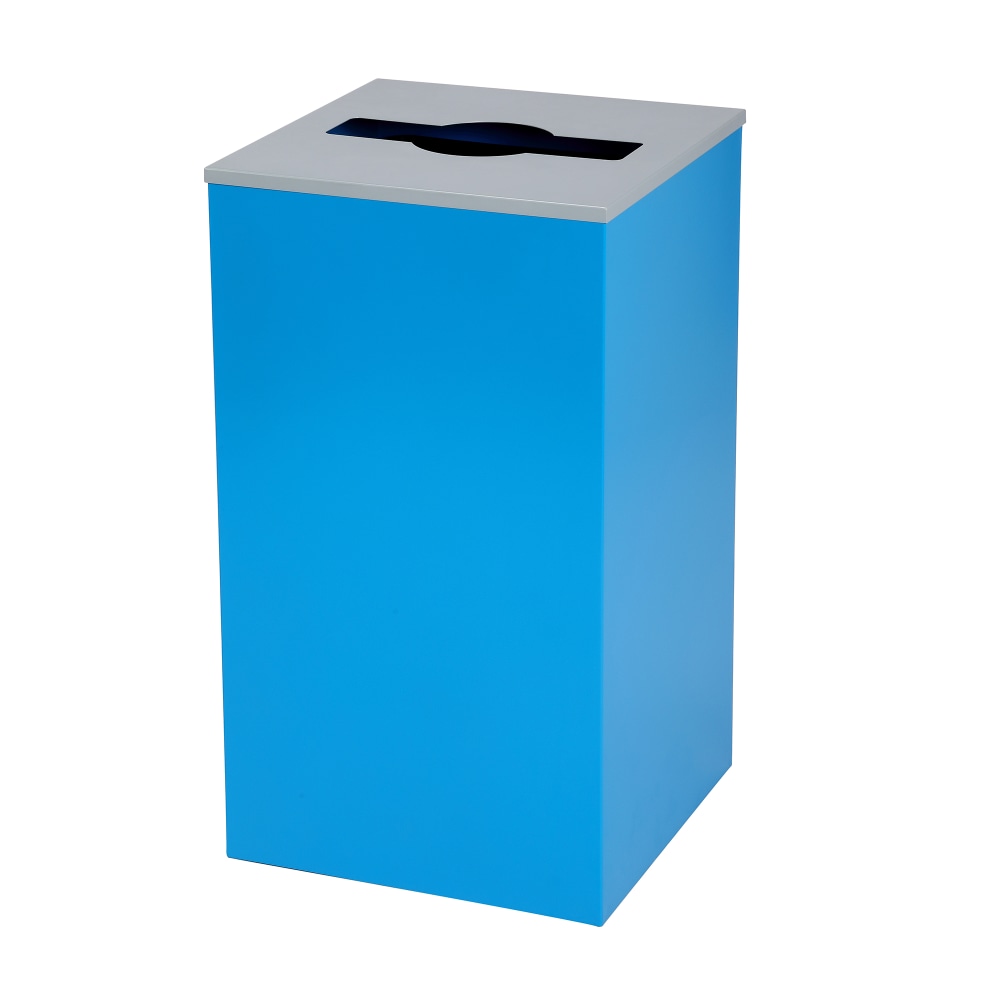 Alpine Industries Stainless Steel Recycling Bin With Mixed Lid, 29 Gal, 30inH x 16-15/16inW x 16-15/16inD, Blue, ALP4450KITBLUM MPN:ALP4450-KIT-BLU-M
