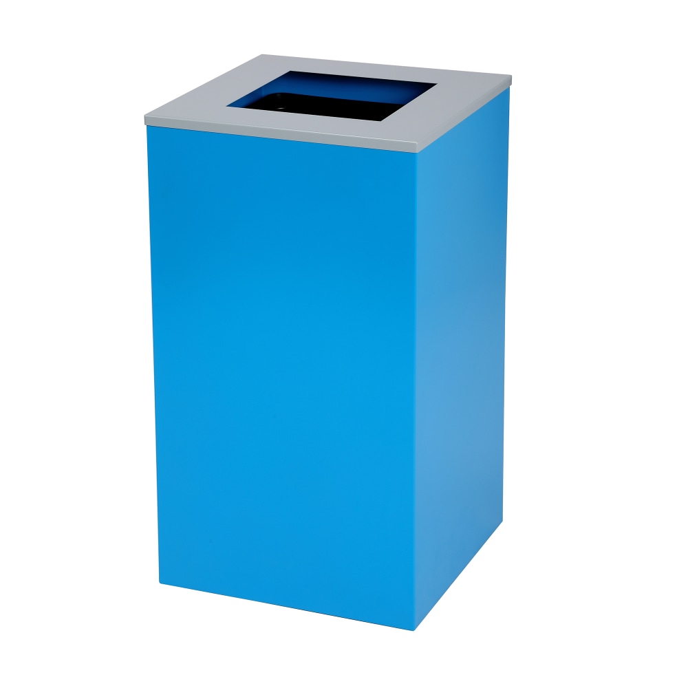 Alpine Industries Stainless Steel Recycling Bin With Square Lid, 29 Gal, 30inH x 16-15/16inW x 16-15/16inD, Blue, ALP4450KITBLUS MPN:ALP4450-KIT-BLU-S