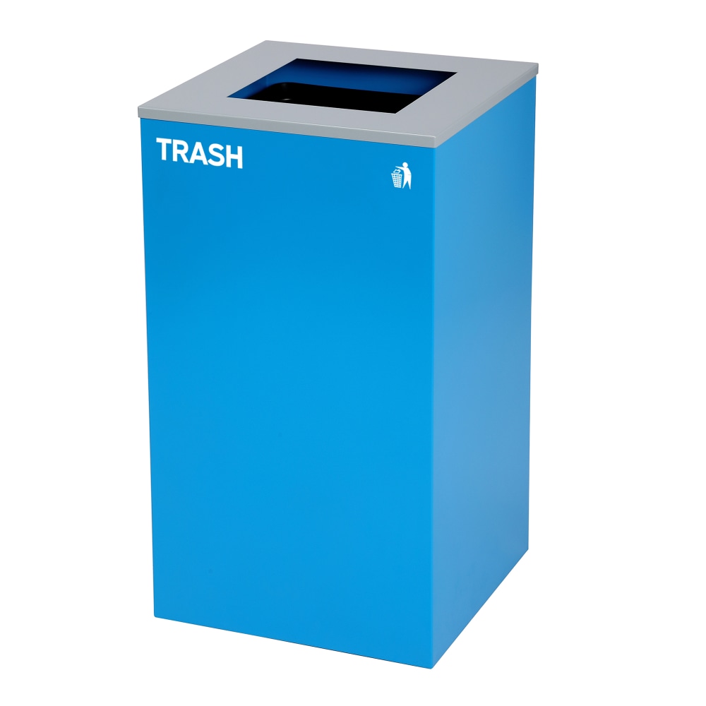 Alpine Industries Stainless-Steel Recycling Bin With Square Lid, 29 Gallon, 30inH x 16-15/16inW x 16-15/16inD, Blue MPN:ALP4450KITBLU-S-TR