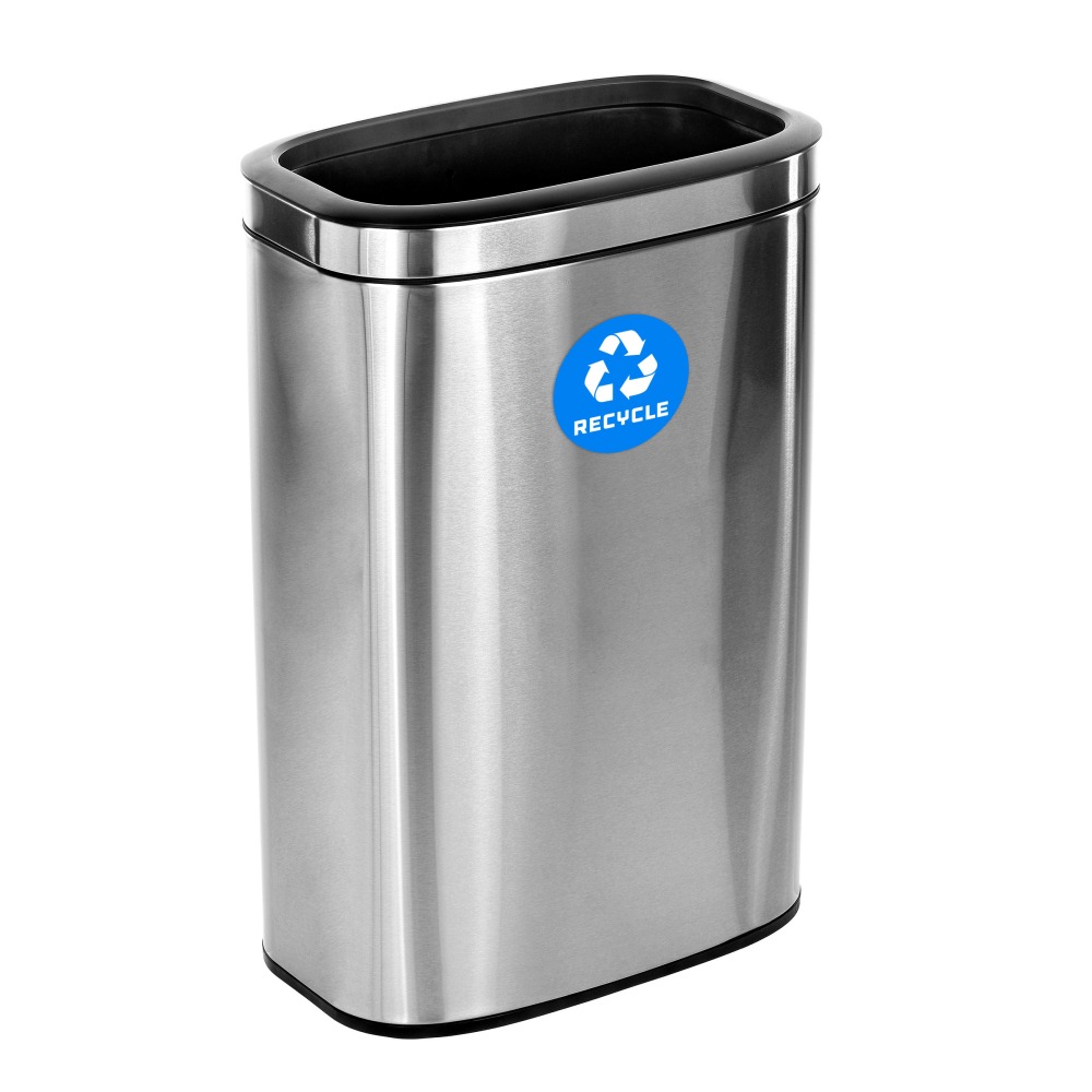Alpine Industries Slim Recycling Can, 10.5 Gallons, Silver MPN:ALP470-40L-R