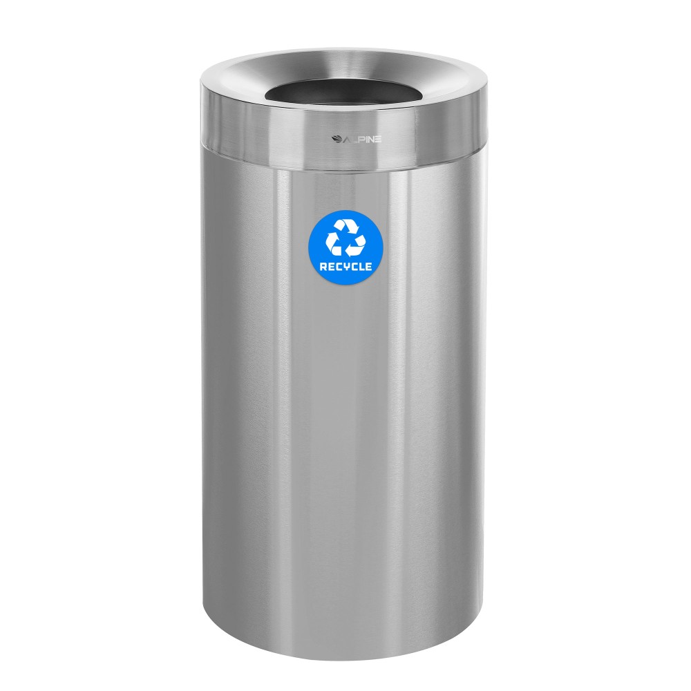 Alpine Industries Stainless Steel Recycling Can, 27 Gallons, Silver MPN:ALP475-27-R
