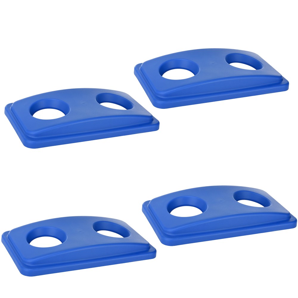 Alpine Can And Bottle Recycling Lids For Slim Recycling Trash Cans, 20in x 12in, Blue, Pack Of 4 Lids MPN:ALP478-3-BLU-4PK