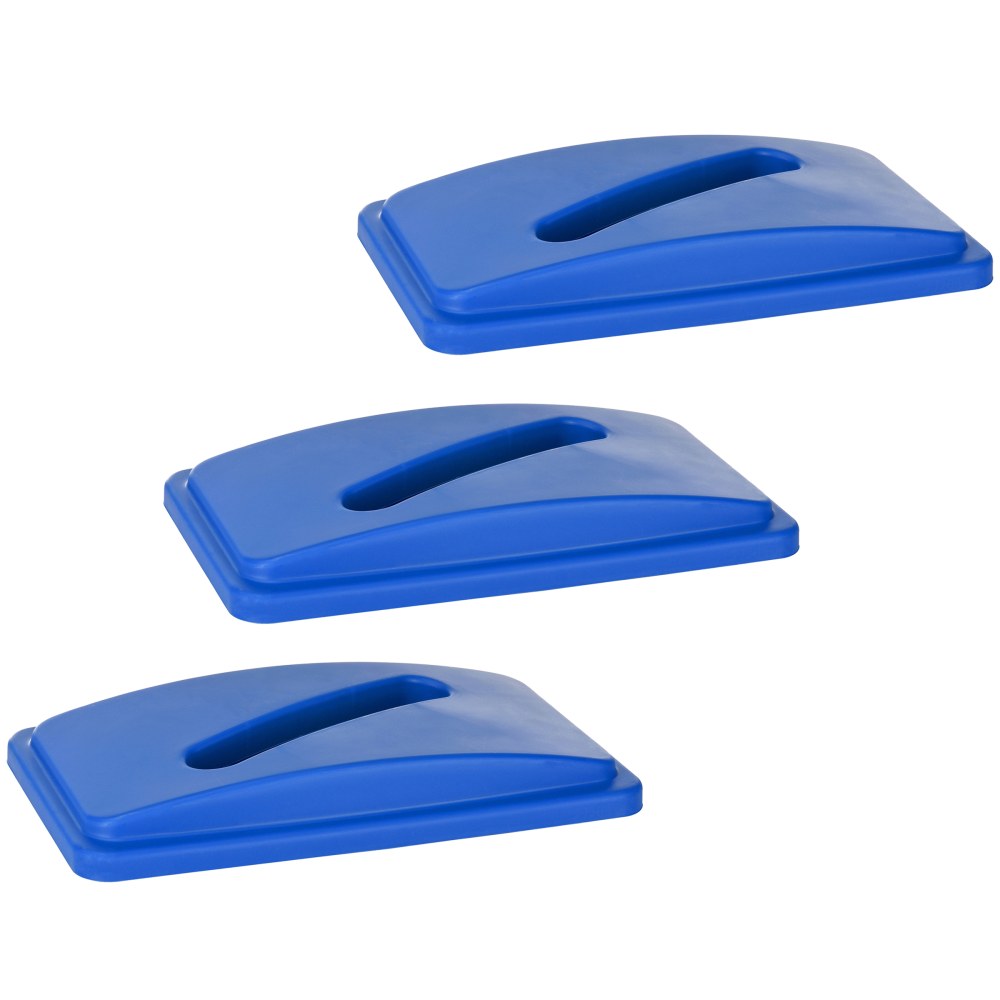 Alpine Paper Recycling Lids For Slim Recycling Bins, 20in x 12in, Blue, Pack Of 3 Lids MPN:ALP478-4-BLU-3PK