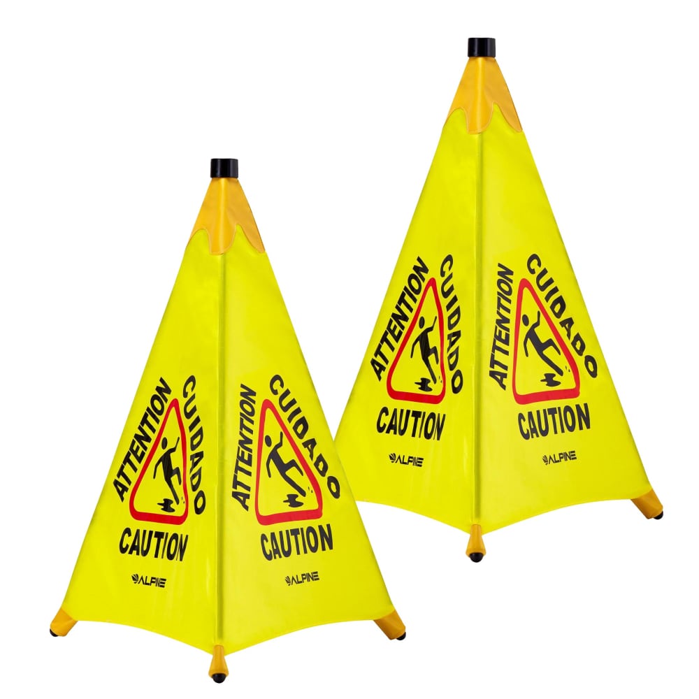 Alpine Pop-Up Wet Floor Signs, 30in x 20in, Pack Of 2 Signs MPN:ALP498-30-2PK