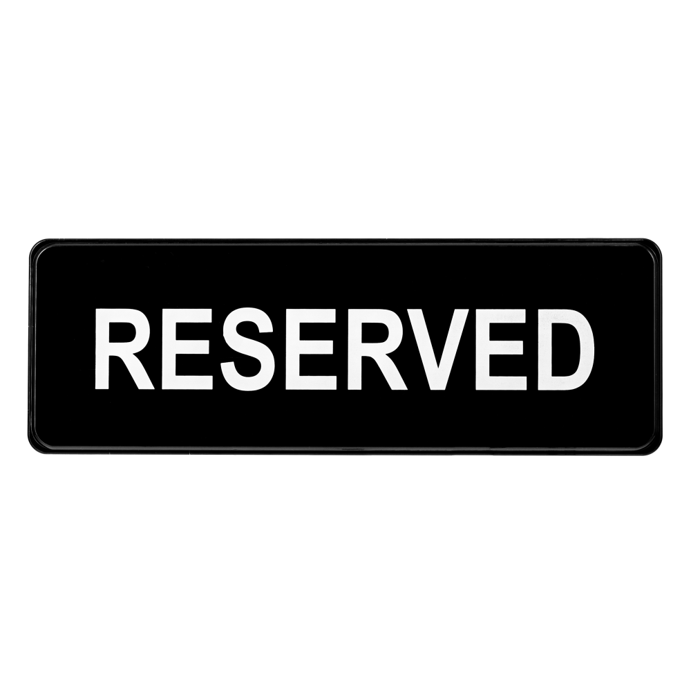 Alpine Reserved Signs, 3in x 9in, Black, Pack Of 15 Signs MPN:ALPSGN-18-15PK