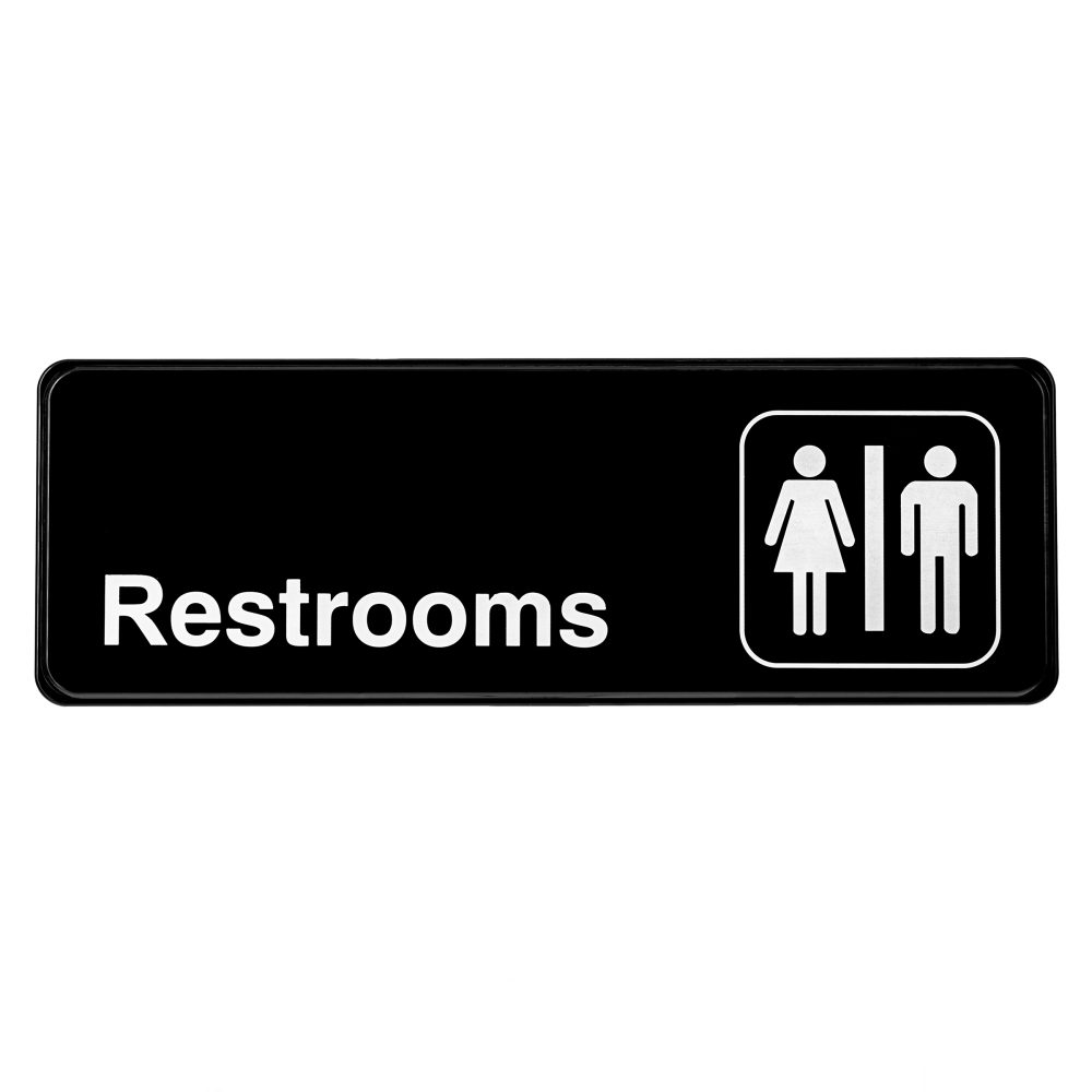 Alpine Unisex Restrooms Signs, 3in x 9in, Black/White, Pack Of 15 signs MPN:ALPSGN-20-15PK