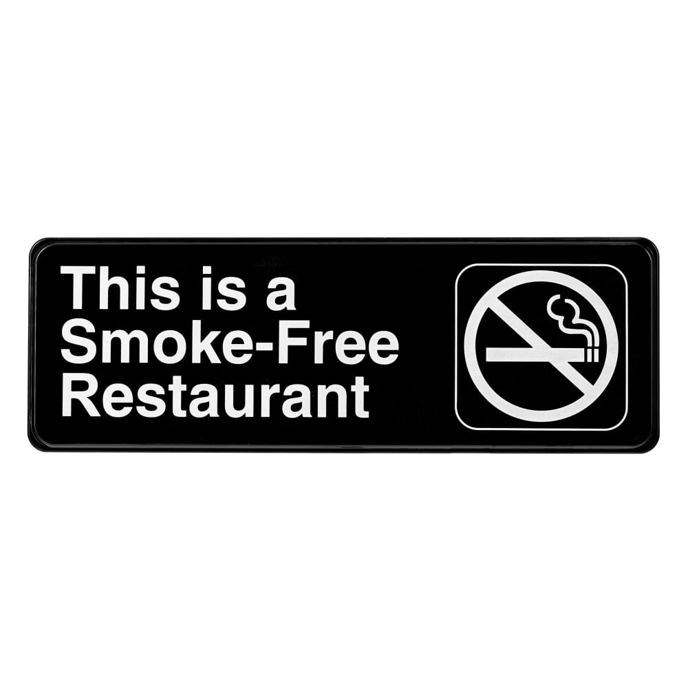 Alpine This Is A Smoke-Free Restaurant Signs, 3in x 9in, Black, Pack Of 15 Signs MPN:ALPSGN-23-15PK